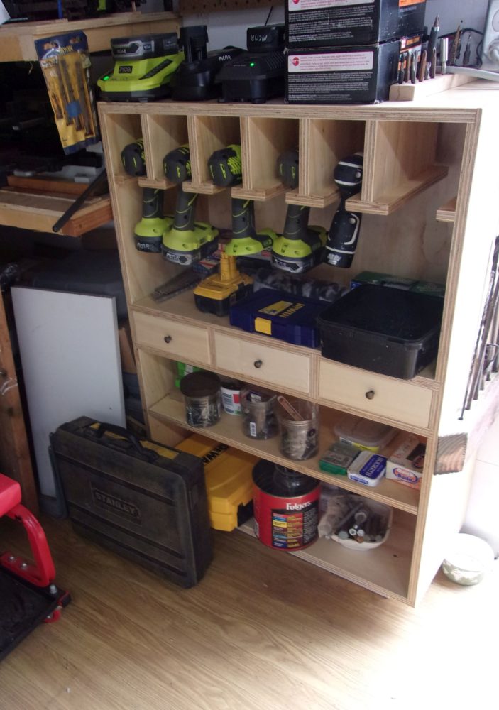 Lonnie's new power tool cabinet located in the workshop